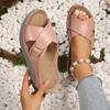 Woman Platform Wedge Sandals Thick Sole Slippers Women Cross Strap Beach Sandals Comfort Soft Anti-Slip Flip Flops Plus Size 43