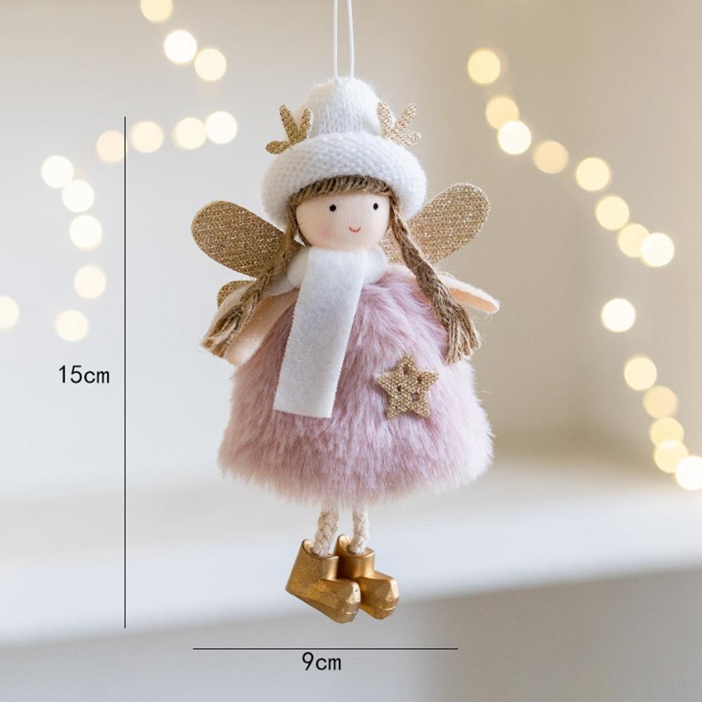 Angel Girl Christmas Angel Doll Drop Ornaments Hanging Pendant Plush Toy Pendant Party Gift Old Man Snowman Xmas Tree Pendant