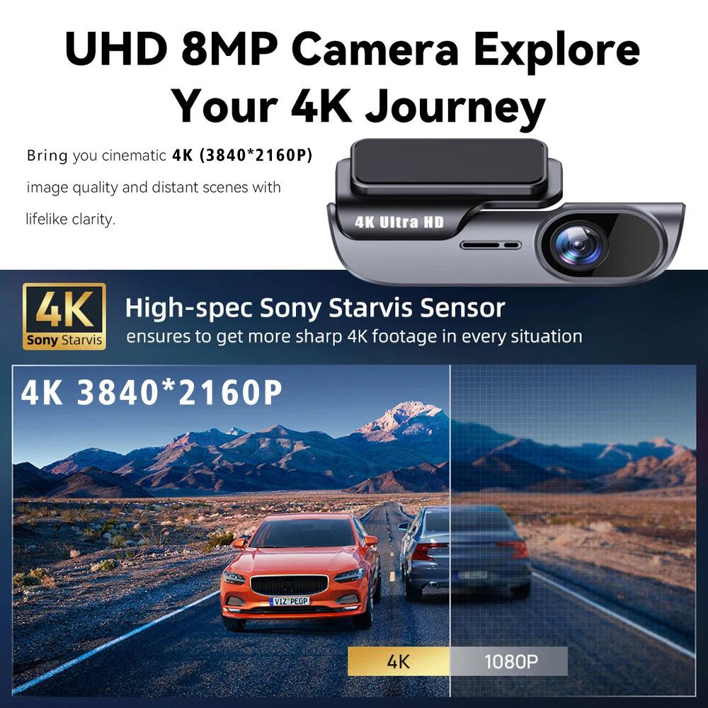 НОВЫЙ UHD 4K WIFI DashCam Видеорегистратор ночного видения Черный ящик Автомобильный видеорегистратор Камера Видеорегистратор Автоматическая поддержка G-сенсора Круглосуточная парковка