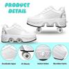 Роликовые коньки Мужская обувь Скейтборд обувь 2-в-1 Parker Shoes Двойные роликовые коньки, многофункциональные 4-колесные двойные скейтборд обувь Взрослые Дети