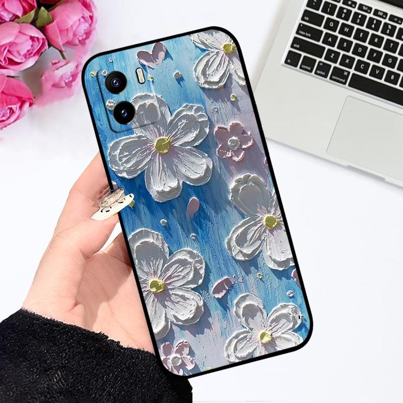 Для VIVO Y15s 4G Чехол Fundas V2139 Y15c Y15a Бабочки Цветы ТПУ Мягкий Силикон Тонкая Защитная Крышка Телефона Для Vivo Y15 4G Чехол Бампер