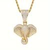 New Fashion Elephant Head Hip Hop Pendant Necklace Men's Animal Hip Hop Jewelry Accessories