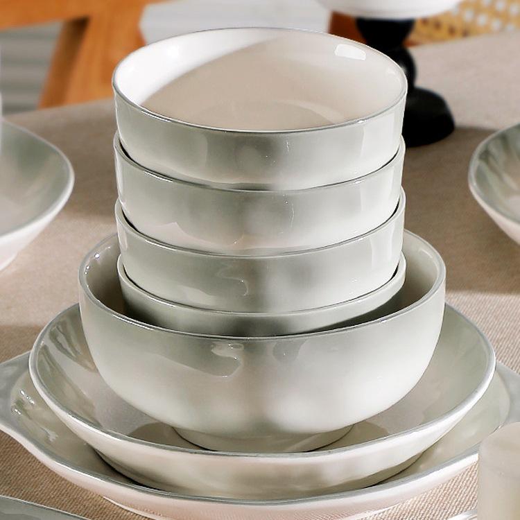 Керамический набор из миски и тарелки в скандинавском стиле, ручная роспись, 2025