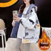 Двусторонняя женская толстовка с капюшоном из овечьей шерсти - на флисовой подкладке, толстый кардиган для осени/зимы