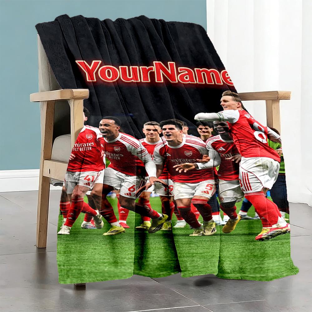 Arsenal Personalized Text Blanket Cozy Personalized Blanket Ultra-Soft Great for Home Decor Picnics Office Sofa for All Occasions