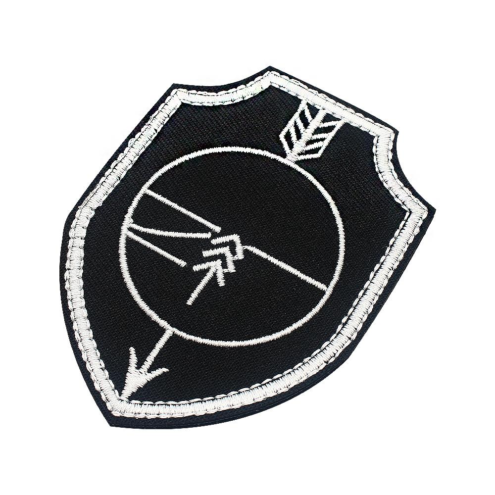 Наклейка, шлепанцы, вышитая нашивка на липучке, размер щита 6,8x9 см