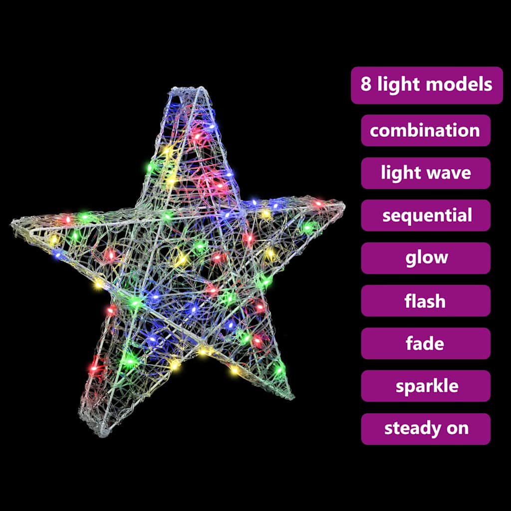 3D Star with 50 LEDs Multicolor 55 x 53.5 x 10 cm Acrylic
