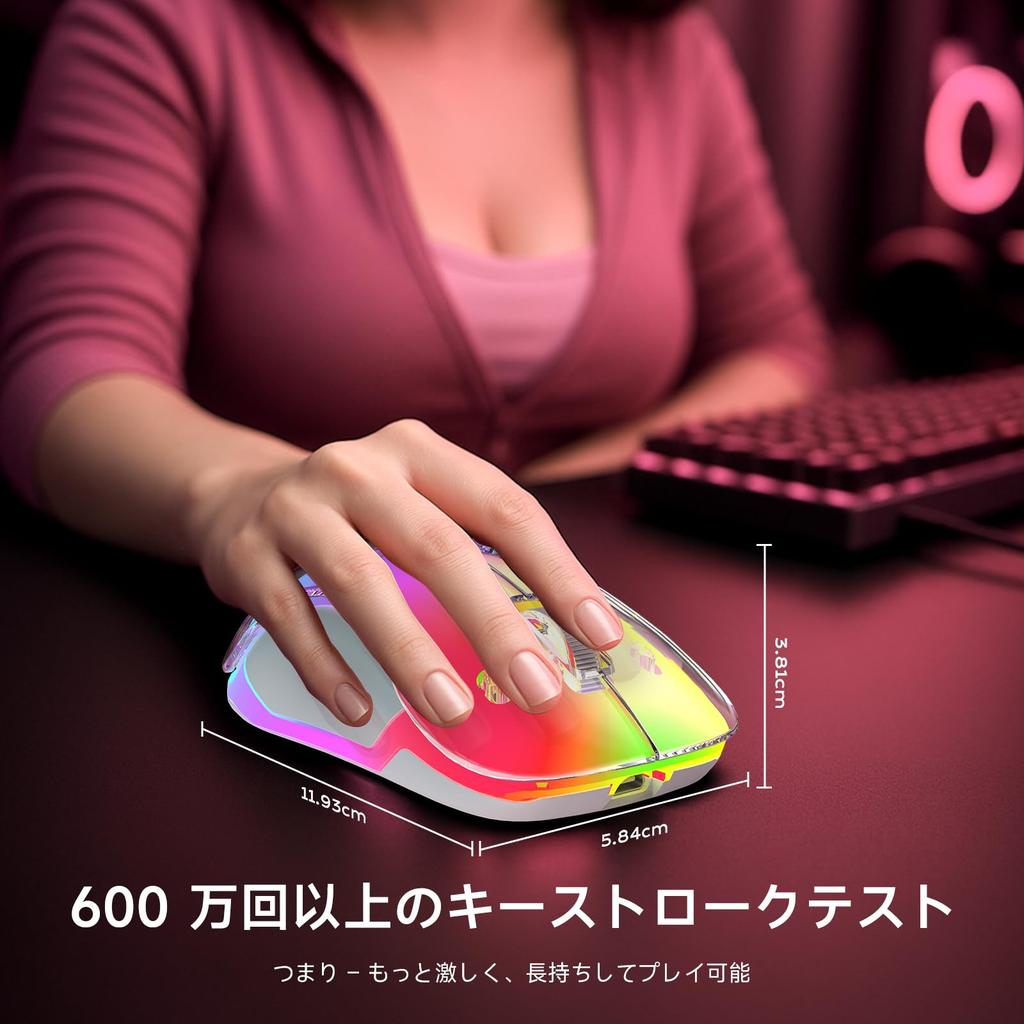 memzuoix 2.4G LED Wireless Mouse, Rechargeable Ergonomic Mouse with Detachable Cover, 1200 DPI Portable Optical Computer Mouse with USB Receiver for