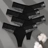 4PCS/Set Sexy V-Waist Women Cotton G-string S-XL Lace Lingerie Panties Thongs Femme Underwear Girls Underpant Intimates