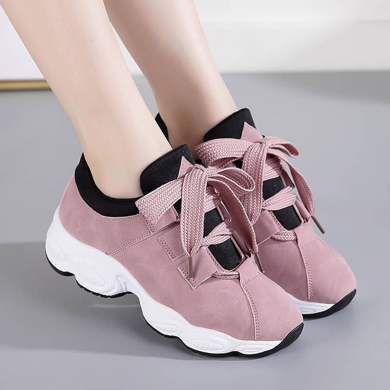 Spring New Women's Casual Shoes Korean Version of Student Platform Sports Shoes Running Shoes Fashion Versatile Trendy Shoes