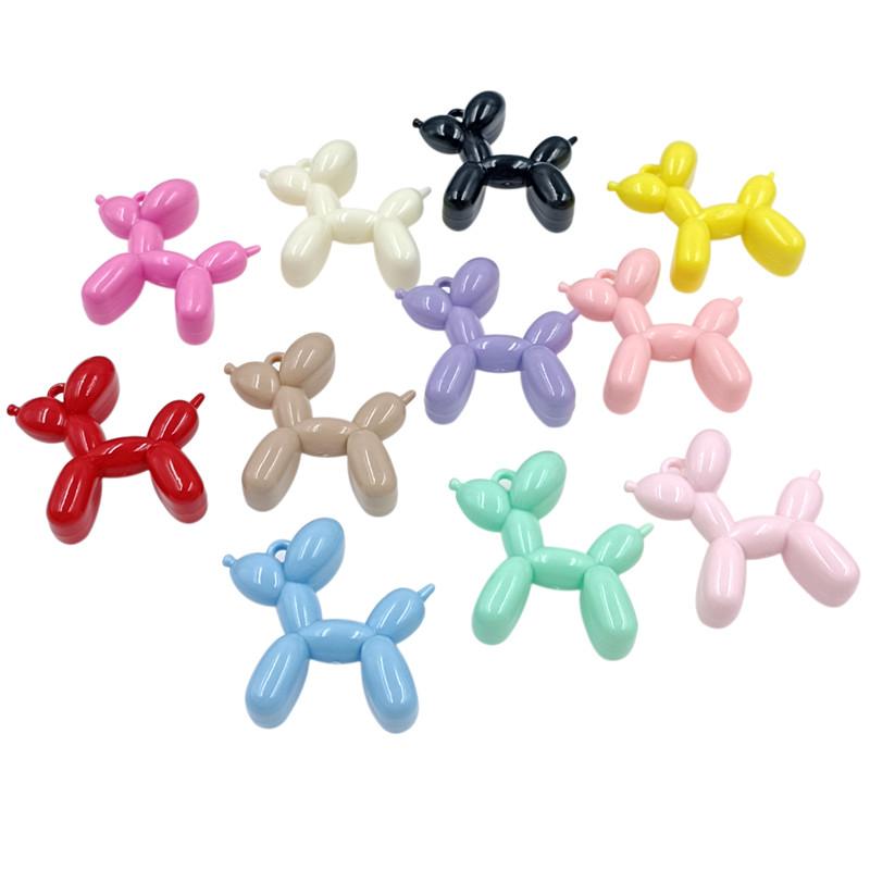 Товары для вечеринок Акриловые конфетные цветные украшения для самостоятельного изготовления, материалы для самостоятельной работы, подвески в виде собак из воздушных шаров, бусины для ожерелья, 3 шт., для сережек