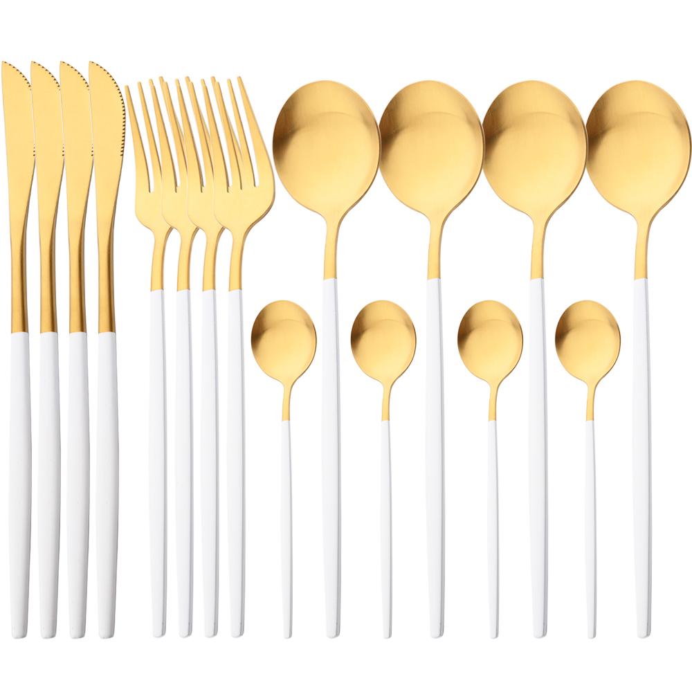 16 шт. матовый набор столовой посуды, серебряная посуда из нержавеющей стали, домашняя ложка, вилка, нож, столовое серебро, западные столовые приборы