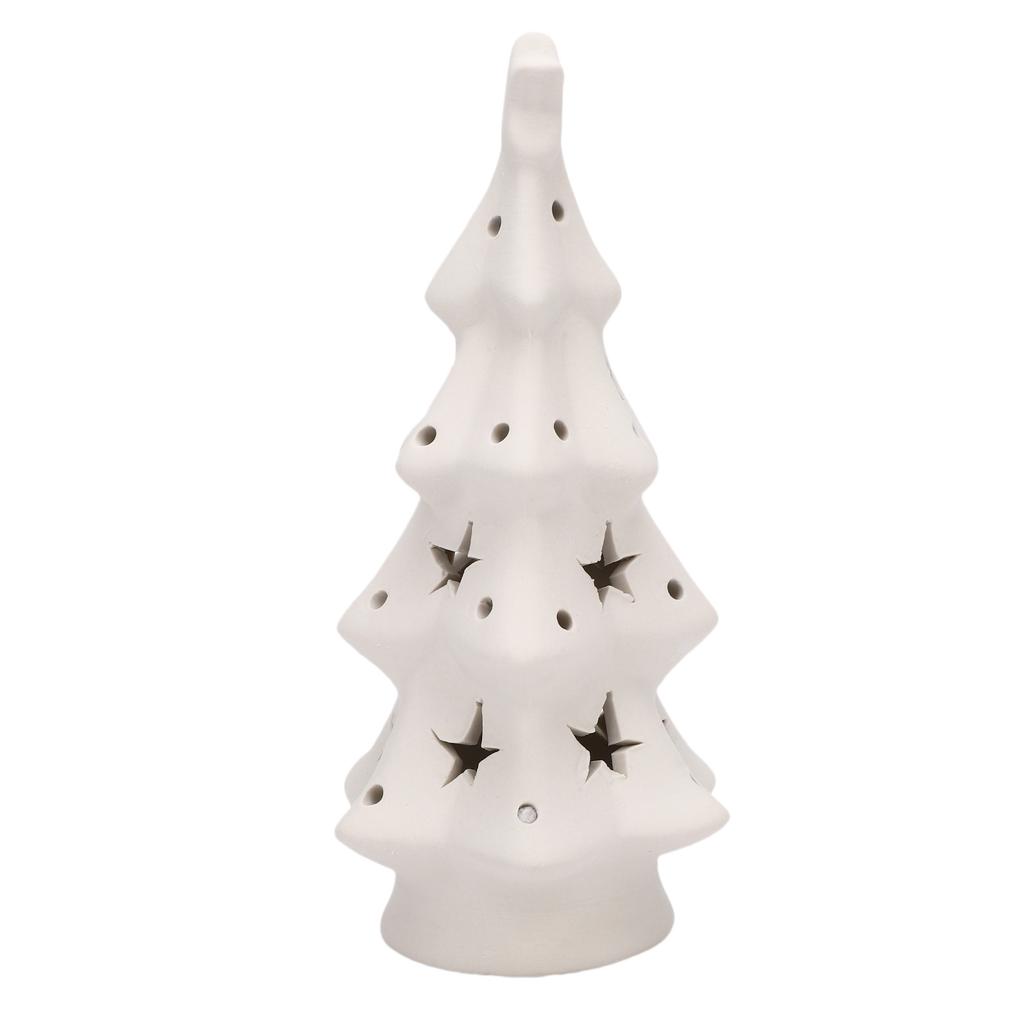 Light Up Ceramic Xmas Tree Lighted Xmas Tree Figurine Battery Operated for Home Tabletop Holiday Decoration