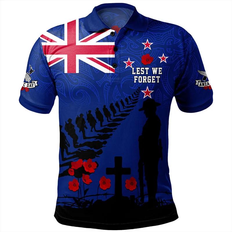 ANZAC Day Commemorative NZ Army Polo Shirt, Honor Fallen Soldiers