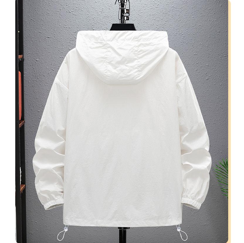 9XL Большие размеры Летние мужские куртки Защита от солнца Кожаные пальто Ультралегкие куртки с капюшоном Большого размера Мужские ветровки