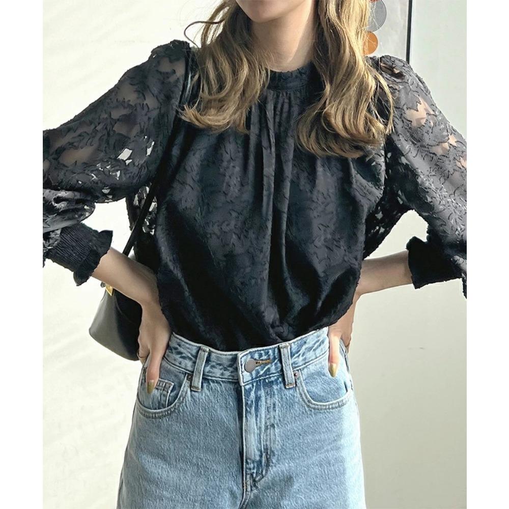 Хорошая ткань весна осень женская шифоновая блузка японская корейская пляжная рубашка кружевной топ солнцезащитный крем рубашка с кондиционером