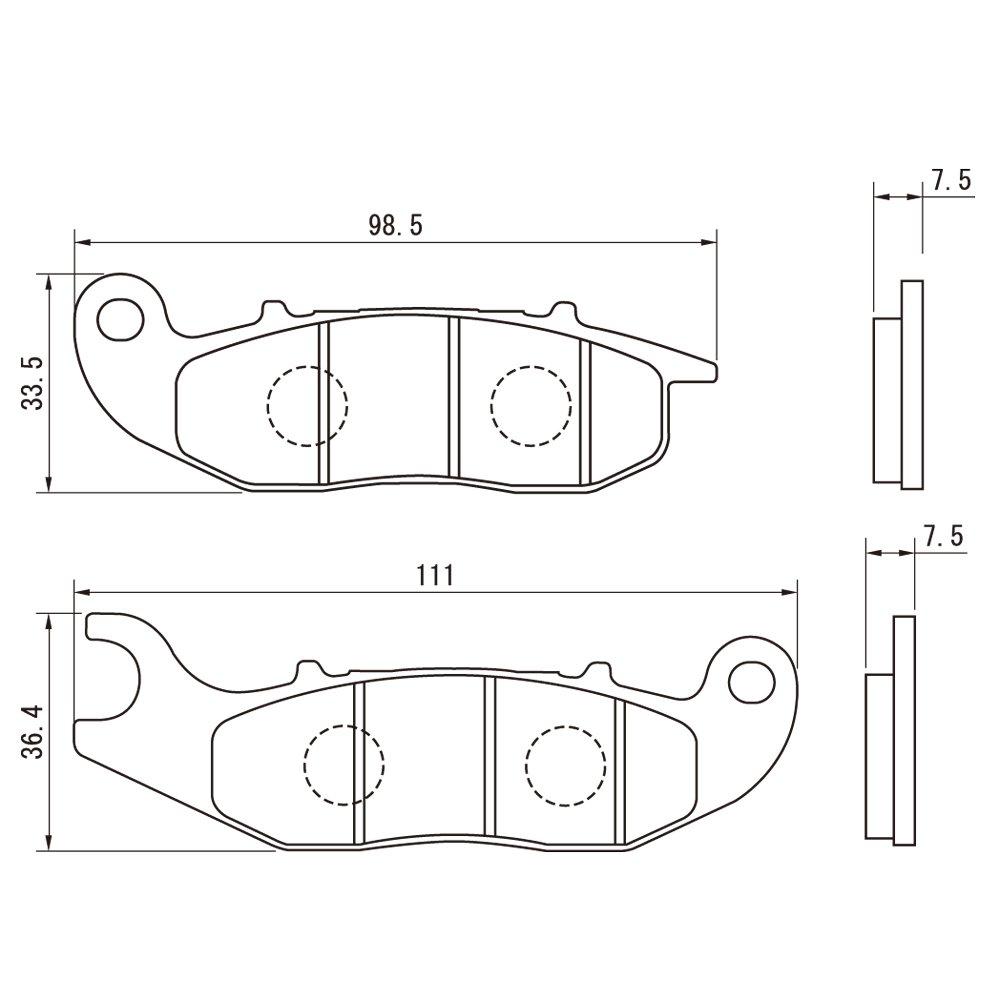 Daytona Motorcycle Brake Pad Red Pad (Semi-Metal Pad) CRF250 RALLY(17-21) PCX160 [KF47](21) PCX150ABS [KF30](18-20)