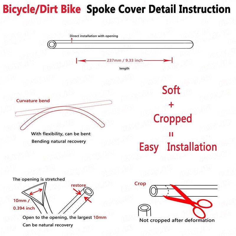 72 шт. Защитные чехлы для спиц колес мотоцикла, обода, обшивки, трубы для мотокросса, велосипеда, крутые аксессуары 11 цветов