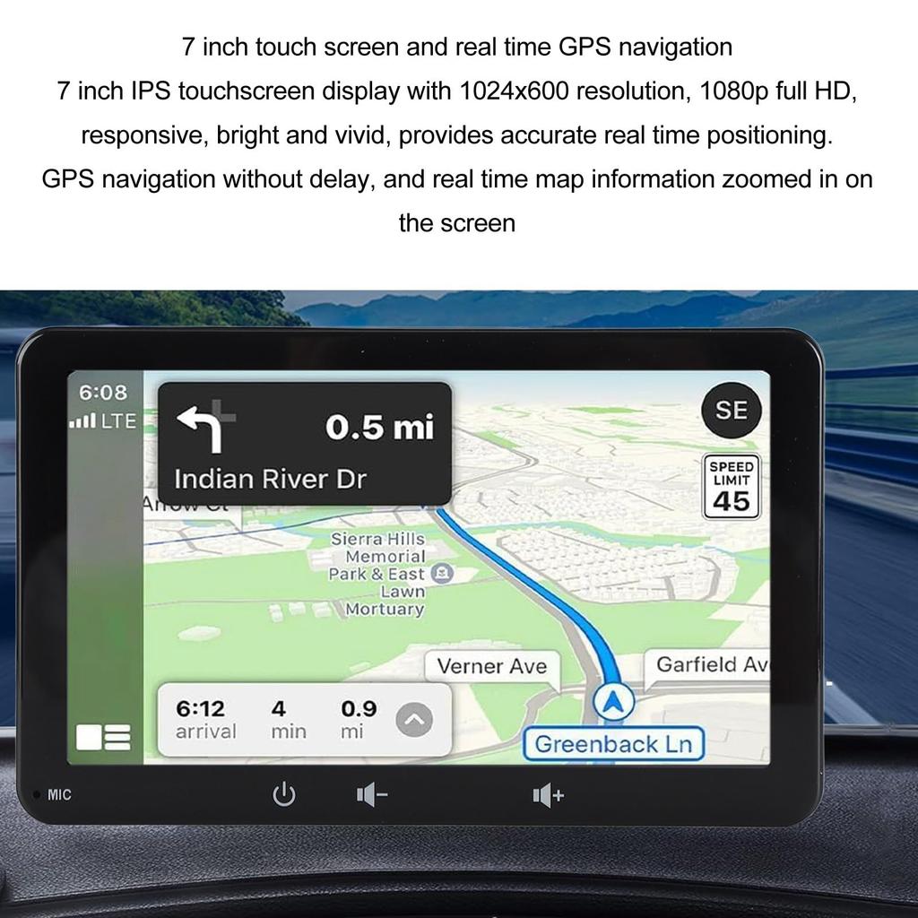 Автомагнитола для CarPlay для Android Портативный сенсорный экран Bluetooth Мультимедийный автомобильный аудиоприемник с HD камерой заднего вида Mirror Link Клейкий 7" Авто, проигрыватель,