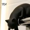 Уникальные настенные крючки 3D-печатный кот-сиделка на полку с фонариком, причудливая фигурка-крючок для милого животного-вешалки для ключей, декоративная статуэтка на край книги,