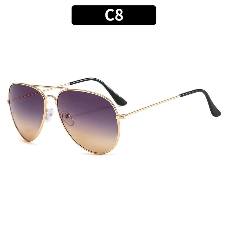 Роскошный бренд Двойной мостик авиационные солнцезащитные очки для женщин и мужчин сплав оправа пилот океан градиентные линзы солнцезащитные очки для женщин и мужчин очки