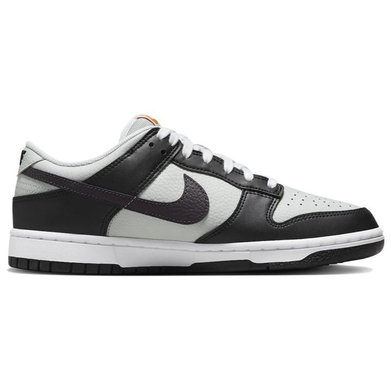 Nike Dunk Low Black Total Orange Mini Swoosh Skate Shoes Sneakers FN7808-001