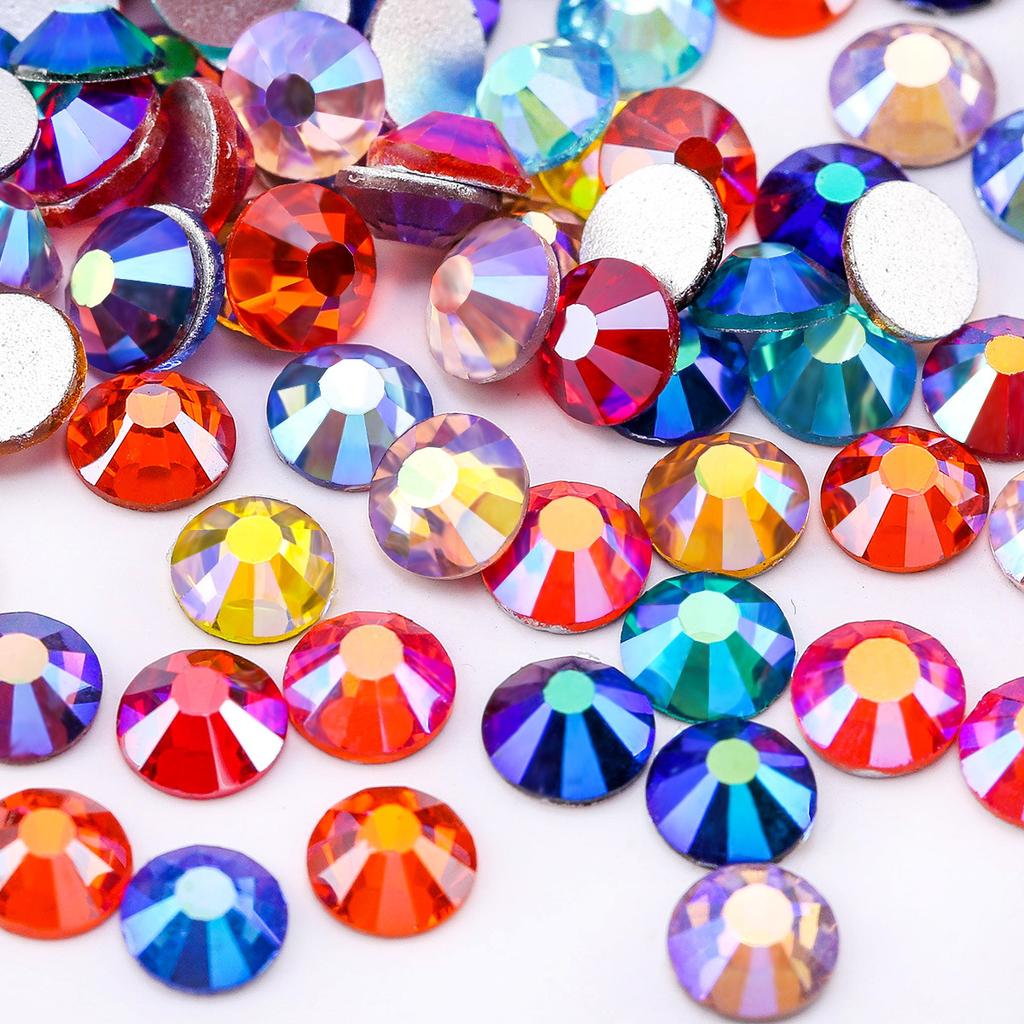 Pujiang Crystal Rhinestone Glass Flat Bottom Diamond Clothing Accessories Round Nail Drill Diy Stud Earrings Bag Sticker Drill