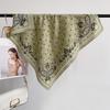 Herringbone simple printed square scarf Korean version Xiaoxiangfeng women's professional matching scarf travel photography fashionable decorative