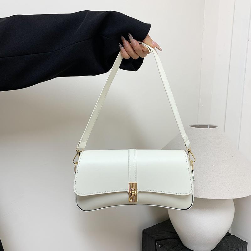 Минималистская сумка через плечо, женская, легкая, из полиуретана, съемный ремень с замком, для ежедневных поездок на работу