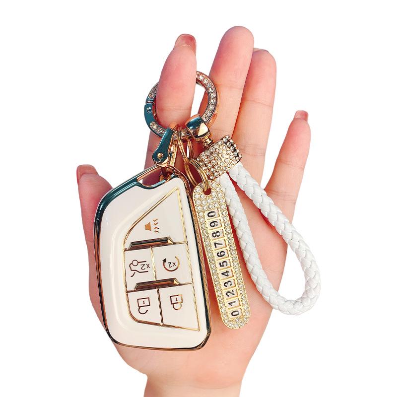 Cadillac Key Case Full Cover for CT5, CT4, CT6, XT5, XT4, XT6, ATSL - High-End Car Shell Buckle