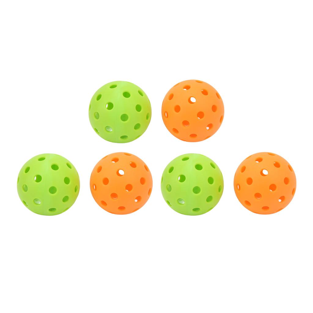 6 шт. мячей для пиклбола на открытом воздухе, спортивные тренировочные мячи для пиклбола, набор мячей для пиклбола на 40 лунок для улицы