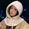 New Hat Women's Autumn and Winter Knitted Hooded Scarf Integrated Thermal Ear Hat