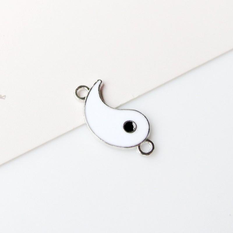 Chinese Style Accessories Black and White Drip Glaze Tai for Chi Gossip Pendant Necklace Bracelet Pendant Personality Be