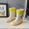 Детские резиновые сапоги на флисовой подкладке, водонепроницаемые