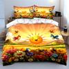 "Sunny Nature Scene With Birds" Exquisite three-piece bedding set gift for kids and adults