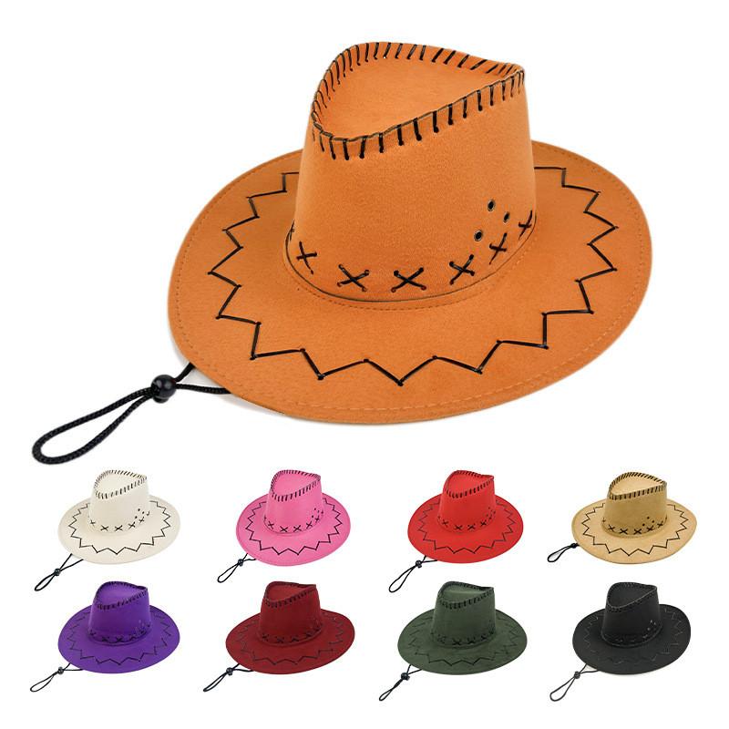 Outdoor Cowboy West Hat Sun Protection Breathable Solid Color Cap Unisex Gift