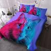 Cute Colored Cat Bedding Three-Piece Quilt Cover