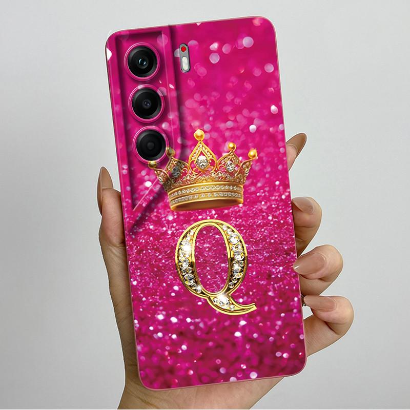Чехол для Tecno Camon 40 Pro 4G 5G CM6 CM7 Корона Буква Силиконовый Мягкий Чехол для Телефона Для Tecno Camon40 Защита Камеры Задняя Крышка
