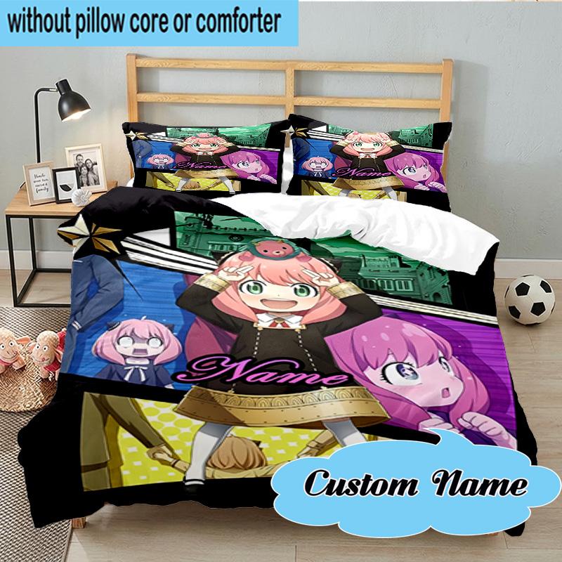 Custom Name 3PCS SPY Adventure Bedding Set, Including 1pc Duvet Cover And 2pcs Pillowcases, Suitable for dorms and bedrooms Gift