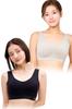 VIAGE Beauty Up Sports Set 6 Sizes High Side Compression Back No Constriction Bra/Night Bra, 2-Piece (Black/Warm Gray, LL), Available, Design,