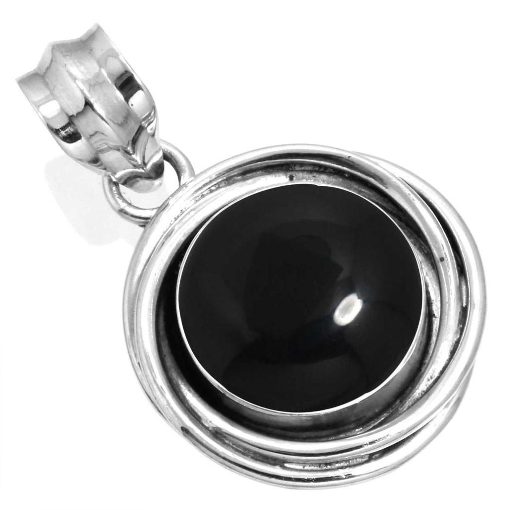 925 Sterling Silver Pendant Women Gemstone Handmade Jewelry Wedding Gift Amber Amethyst Black Onyx Carnelian Garnet Quartz Green Onyx Gold Stone