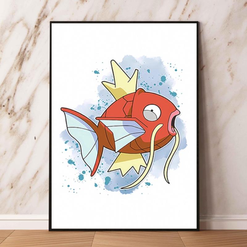 Canvas Art Watercolor Themed Walls Painting Pokemon Snorlax Comics Pictures Modern Home Waterproof Children Room Decor Gifts