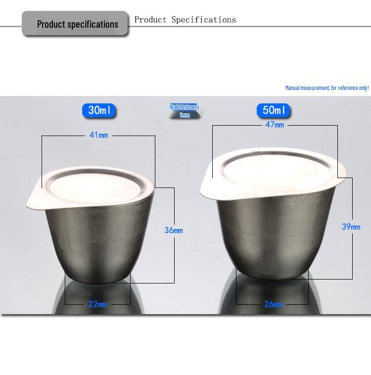 Yinpeng Nickel Crucible with Lid, 30ml/50ml, High-Temperature Resistant, High Purity