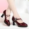 Fashion Brand Shoes Thick Heel Ladies Pumps Patent Leather Pointed Toe Women's Shoes Spring Autumn Fashion Party Office Lady Shoes