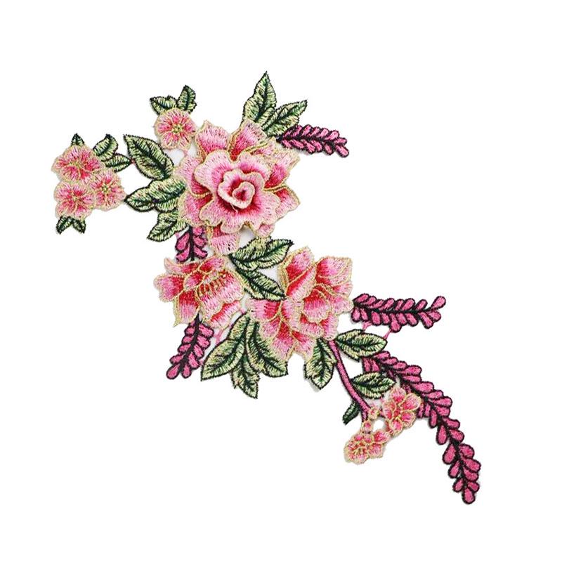 Мода Популярный Полиэстер 1PC Высокое Качество Вышивка Моды Шитье Нашивки DIY Аппликация Нашивки Одежды Аксессуары Цветок
