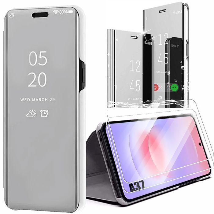 Coque pour Samsung Galaxy A37 5G, Protection Intégrale Antichoc - Argenté - 2 Verres Trempés