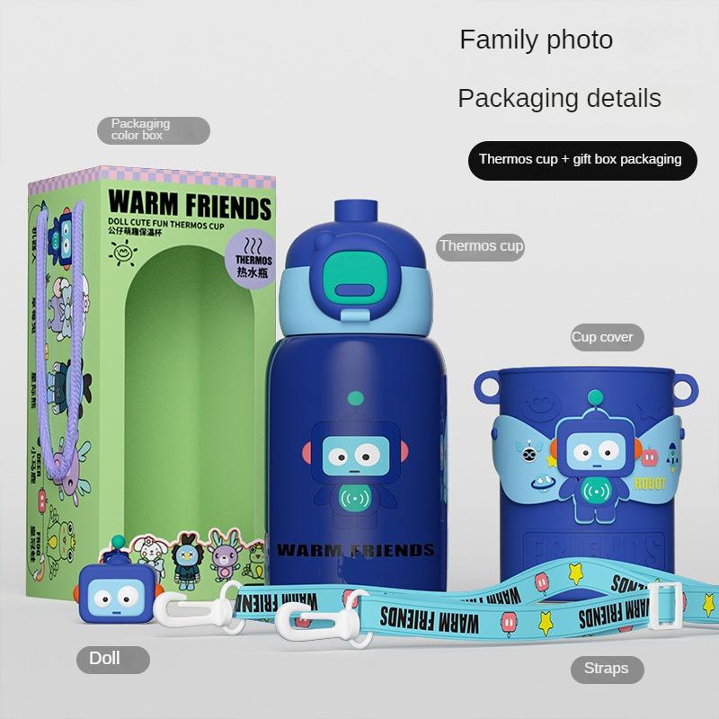 Высококачественная детская кукла с изолированными чашками, кукольная кружка, мультяшная милая чашка из нержавеющей стали 316, портативная чашка для креативных подарков против падения.