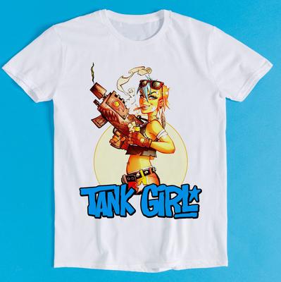 Панк-футболка с принтом Tank Girl для женщин и унисекс Унисексга Модный Крутой Топ Удобная Свободная Футболка с Коротким Рукавом Унисекс