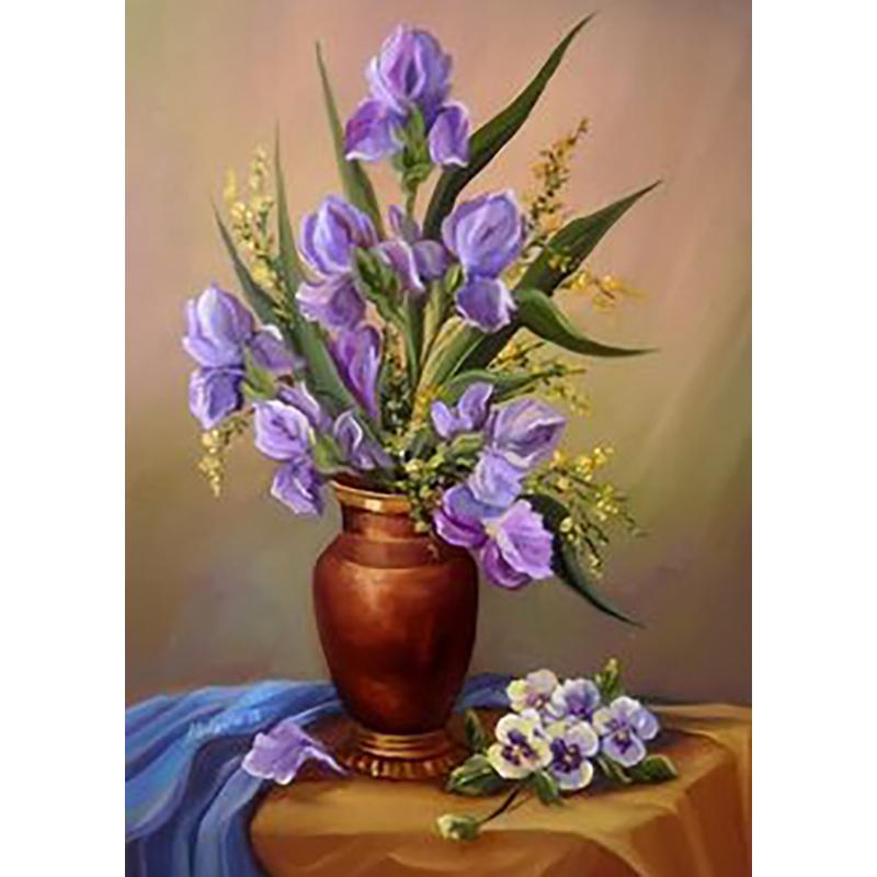 DIY 5D алмазная живопись ваза для цветов комплект для вышивки крестом полная дрель круглая вышивка мозаика стразы подарок настенное искусство домашний декор