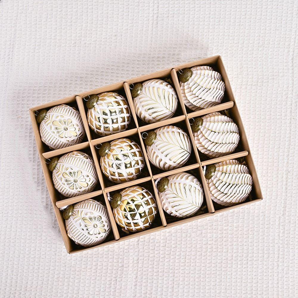 12 шт. 8 см Расписные Рождественские Шары Подвески Небьющиеся Подвески для Рождественской Елки Сувениры для Вечеринки